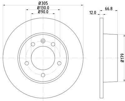 Disque de frein HELLA 8DD 355 108-291