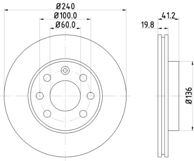 Disque de frein HELLA 8DD 355 108-331