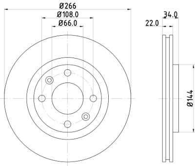 Disque de frein HELLA 8DD 355 108-351