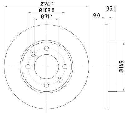 Disque de frein HELLA 8DD 355 108-391