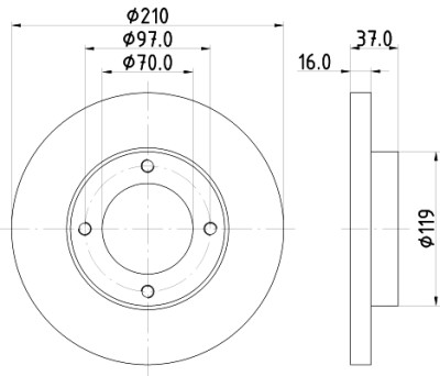 Disque de frein HELLA 8DD 355 108-491