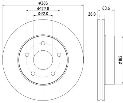 Disque de frein HELLA 8DD 355 108-601