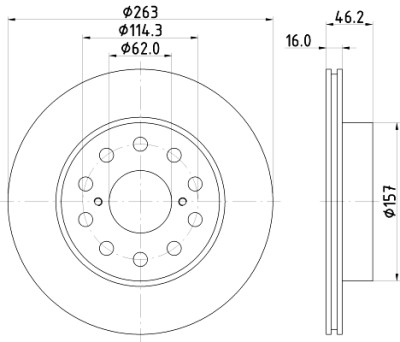 Disque de frein HELLA 8DD 355 108-711