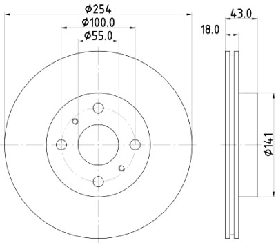 Disque de frein HELLA 8DD 355 108-721