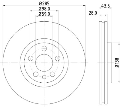 Disque de frein HELLA 8DD 355 108-761