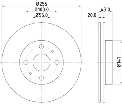 Disque de frein HELLA 8DD 355 108-881