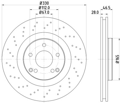 Disque de frein HELLA 8DD 355 109-411