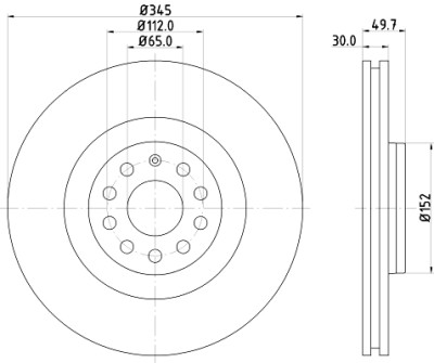 Disque de frein HELLA 8DD 355 109-541