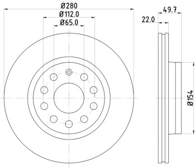 Disque de frein HELLA 8DD 355 109-561