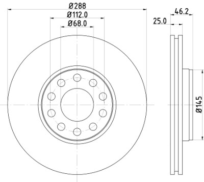 Disque de frein HELLA 8DD 355 109-621