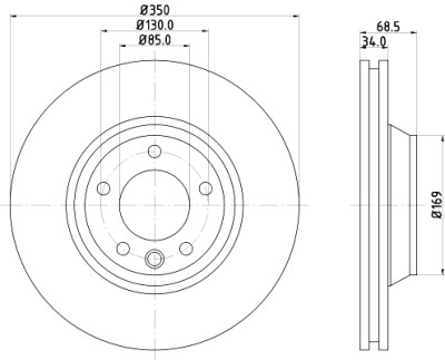 Disque de frein HELLA 8DD 355 109-761