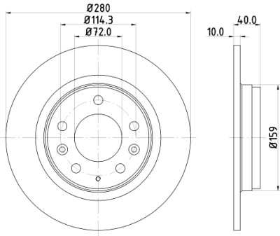 Disque de frein HELLA 8DD 355 110-381
