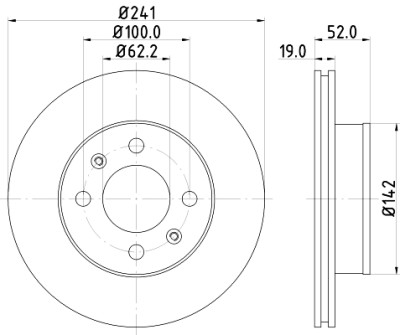 Disque de frein HELLA 8DD 355 110-641