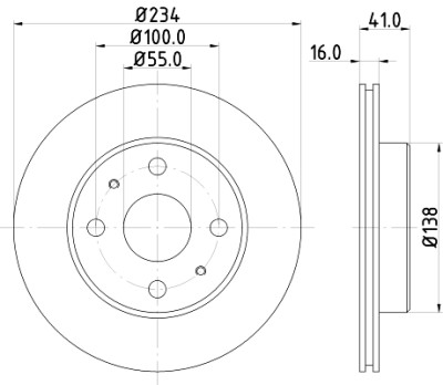 Disque de frein HELLA 8DD 355 110-701
