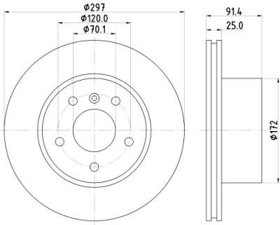 Disque de frein HELLA 8DD 355 110-811