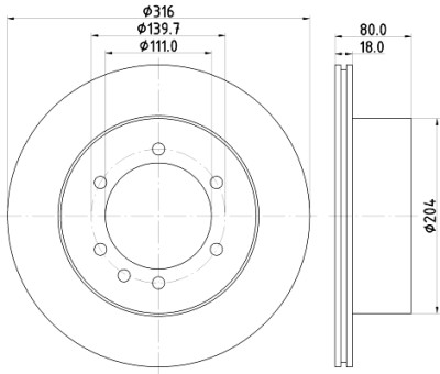 Disque de frein HELLA 8DD 355 110-831