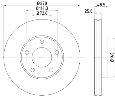 Disque de frein HELLA 8DD 355 110-881