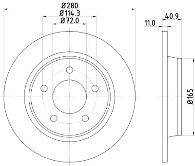 Disque de frein HELLA 8DD 355 110-911