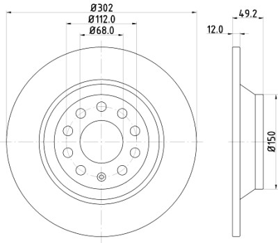 Disque de frein HELLA 8DD 355 111-181
