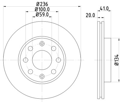 Disque de frein HELLA 8DD 355 111-341
