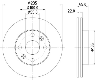 Disque de frein HELLA 8DD 355 111-441