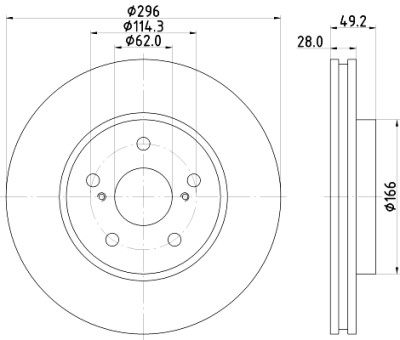 Disque de frein HELLA 8DD 355 111-681