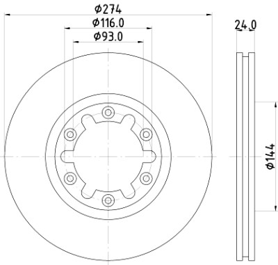 Disque de frein HELLA 8DD 355 111-741