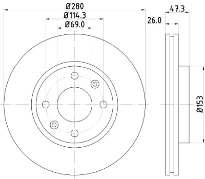 Disque de frein HELLA 8DD 355 111-771
