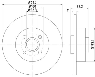 Disque de frein HELLA 8DD 355 112-211