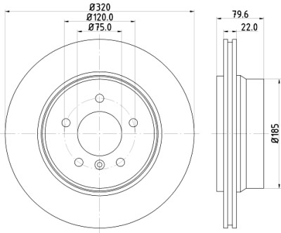 Disque de frein HELLA 8DD 355 112-251
