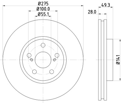 Disque de frein HELLA 8DD 355 112-331