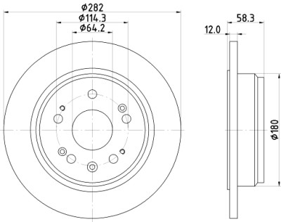 Disque de frein HELLA 8DD 355 112-451