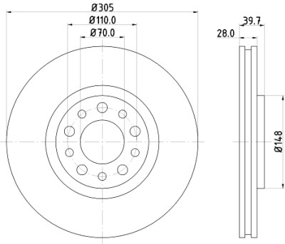 Disque de frein HELLA 8DD 355 112-511