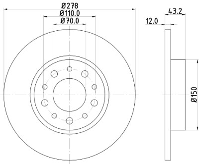 Disque de frein HELLA 8DD 355 112-541