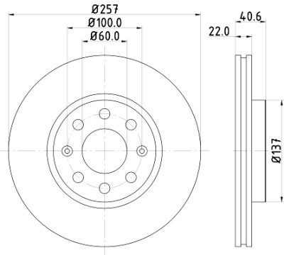 Disque de frein HELLA 8DD 355 112-581