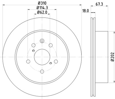 Disque de frein HELLA 8DD 355 112-881
