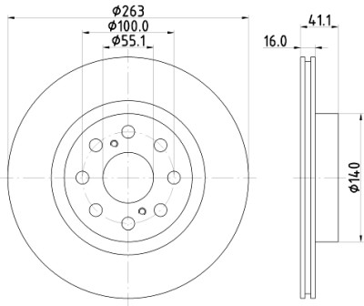 Disque de frein HELLA 8DD 355 113-081