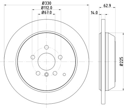 Disque de frein HELLA 8DD 355 113-211