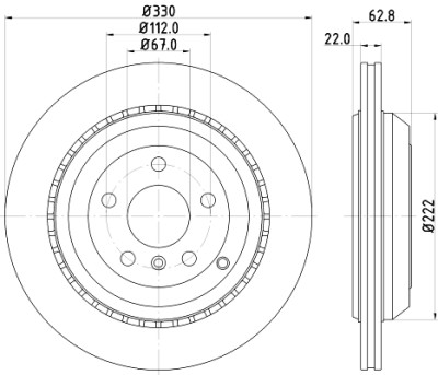 Disque de frein HELLA 8DD 355 113-231