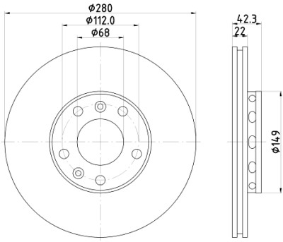 Disque de frein HELLA 8DD 355 113-321