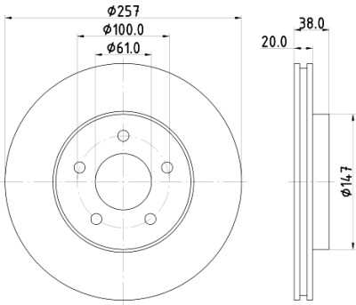 Disque de frein HELLA 8DD 355 113-351