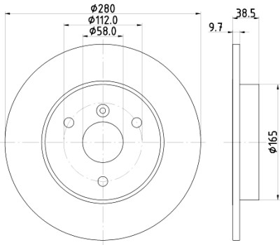 Disque de frein HELLA 8DD 355 113-561