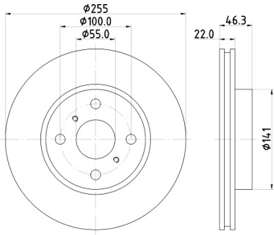 Disque de frein HELLA 8DD 355 113-581