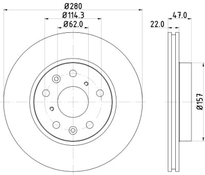 Disque de frein HELLA 8DD 355 113-631