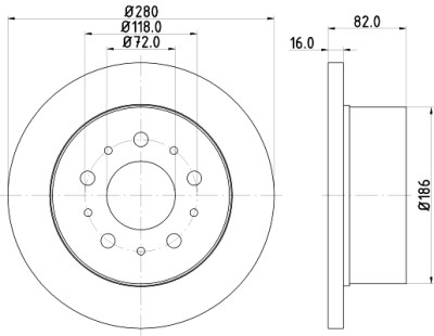 Disque de frein HELLA 8DD 355 113-711