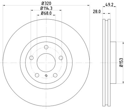 Disque de frein HELLA 8DD 355 114-101