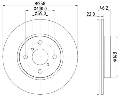 Disque de frein HELLA 8DD 355 114-311
