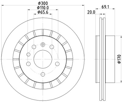 Disque de frein HELLA 8DD 355 114-381