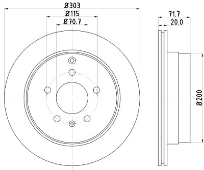 Disque de frein HELLA 8DD 355 114-411