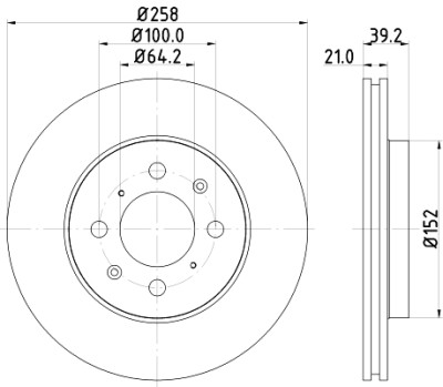 Disque de frein HELLA 8DD 355 114-451